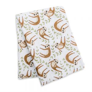 Cotton Muslin Swaddle Blanket - Sloth