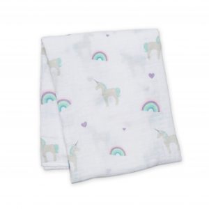 Cotton Muslin Swaddle Blanket - Unicorn