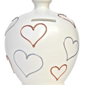 Terramundi Money Pot - White with Hearts