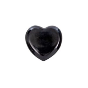 Soapstone Heart Stone Black - Flat