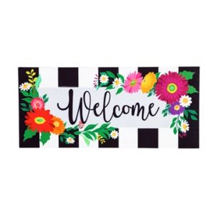 Floral Stripe Welcome Mat