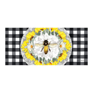 Honey Bee and Flowers Mat