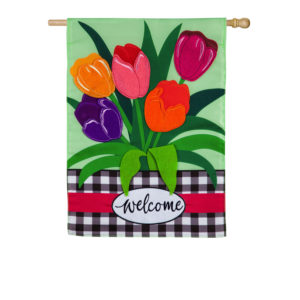 Welcome Spring Tulips Flag - Large